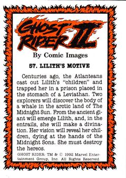 1992 Comic Images Ghost Rider II #57 Lilith's Motive Back