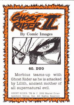 1992 Comic Images Ghost Rider II #60 Duo Back