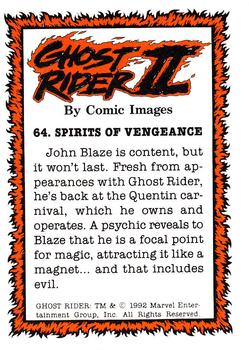 1992 Comic Images Ghost Rider II #64 Spirits of Vengeance Back