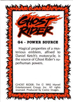 1992 Comic Images Ghost Rider II - Glow in the Dark #G4 Power Source Back