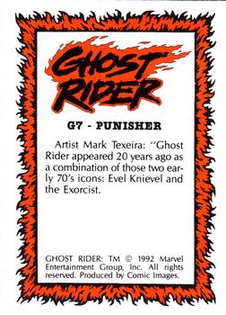 1992 Comic Images Ghost Rider II - Glow in the Dark #G7 Punisher Back