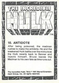 1991 Comic Images The Incredible Hulk #10 Antidote Back
