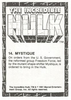 1991 Comic Images The Incredible Hulk #14 Mystique Back