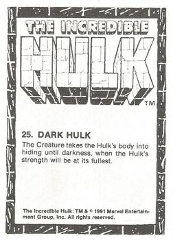 1991 Comic Images The Incredible Hulk #25 Dark Hulk Back