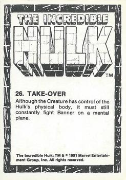1991 Comic Images The Incredible Hulk #26 Take Over Back