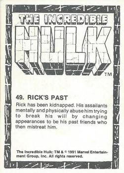 1991 Comic Images The Incredible Hulk #49 Rick's Past Back