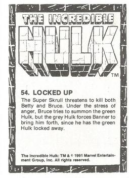 1991 Comic Images The Incredible Hulk #54 Locked Up Back