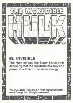 1991 Comic Images The Incredible Hulk #59 Invisible Back