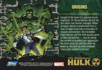 2003 Topps The Incredible Hulk #2 Origins Back