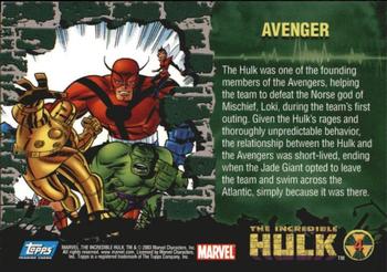 2003 Topps The Incredible Hulk #4 Avenger Back