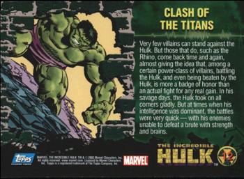 2003 Topps The Incredible Hulk #12 Clash of the Titans Back