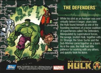 2003 Topps The Incredible Hulk #17 The Defenders Back