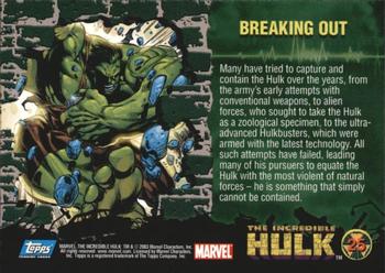 2003 Topps The Incredible Hulk #25 Breaking Out Back