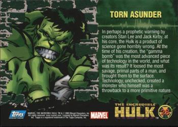 2003 Topps The Incredible Hulk #28 Torn Asunder Back