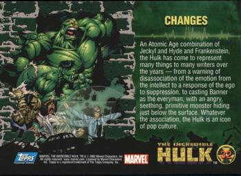 2003 Topps The Incredible Hulk #32 Changes Back
