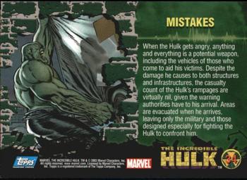 2003 Topps The Incredible Hulk #34 Mistakes Back