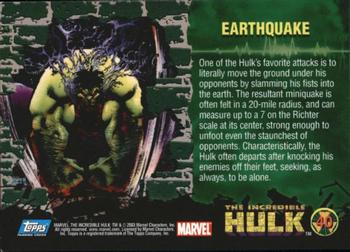 2003 Topps The Incredible Hulk #40 Earthquake Back