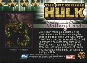 2003 Topps The Incredible Hulk #68 Dale Keown made a big splash on the comic sc Back
