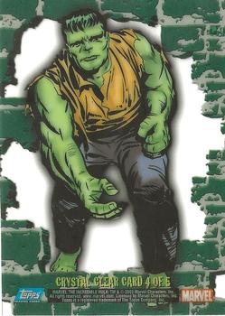2003 Topps The Incredible Hulk - Crystal Clear #4 Hulk Back