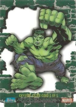 2003 Topps The Incredible Hulk - Crystal Clear #5 Hulk Back