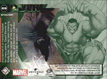 2003 Upper Deck The Hulk Film and Comic #69 