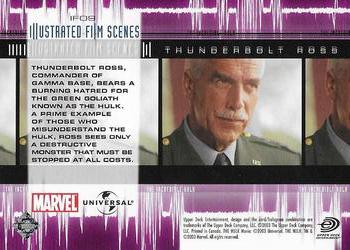 2003 Upper Deck The Hulk Film and Comic - Illustrated Film Scenes #IF09 Thunderbolt Ross Back