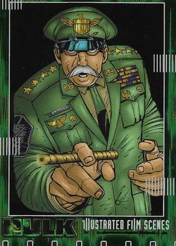 2003 Upper Deck The Hulk Film and Comic - Illustrated Film Scenes #IF09 Thunderbolt Ross Front
