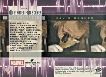 2003 Upper Deck The Hulk Film and Comic - Illustrated Film Scenes #IF10 David Banner Back