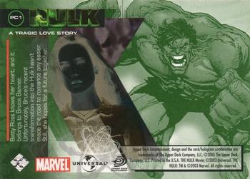 2003 Upper Deck The Hulk Film and Comic - Promos Non-Sport 