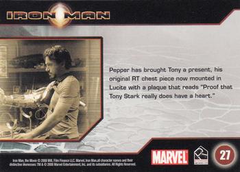 2008 Rittenhouse Iron Man #27 Tony Stark / Pepper Potts Back