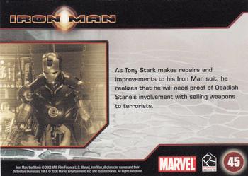 2008 Rittenhouse Iron Man #45 Tony Stark Back