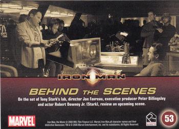 2008 Rittenhouse Iron Man #53 Jon Favreau / Robert Downey Jr. Back