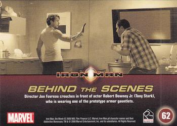 2008 Rittenhouse Iron Man #62 Jon Favreau / Robert Downey Jr. Back