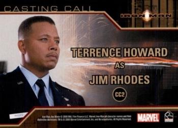 2008 Rittenhouse Iron Man - Casting Call #CC2 Terrence Howard Back