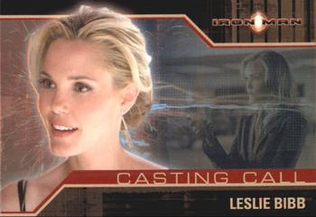 2008 Rittenhouse Iron Man - Casting Call #CC7 Leslie Bibb Front