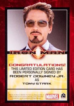 2008 Rittenhouse Iron Man - Autographs #NNO Robert Downey Jr. Back
