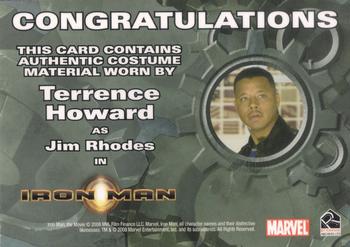 2008 Rittenhouse Iron Man - Costumes #NNO Terrence Howard as Jim Rhodes Back
