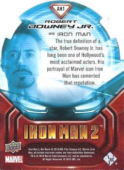 2010 Upper Deck Iron Man 2 - Actors Die Cut #AH1 Tony Stark Back