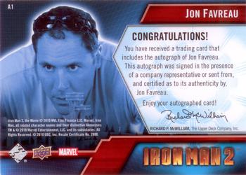 2010 Upper Deck Iron Man 2 - Autographs #A1 Jon Favreau Back