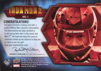 2010 Upper Deck Iron Man 2 - Memorabilia #IMC-1 Tony Stark Back