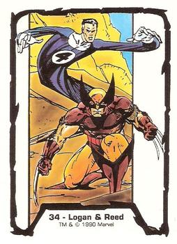 1990 Comic Images Marvel Comics Jim Lee #34 Logan & Reed Front