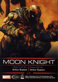 2012 Rittenhouse Legends of Marvel: Moon Knight #L4 (standing, orange top left) Back