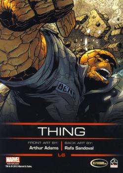 2012 Rittenhouse Legends of Marvel: Thing #L6 (fists above head) Back