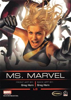 2012 Rittenhouse Legends of Marvel: Ms. Marvel #L3 Ms. Marvel Back