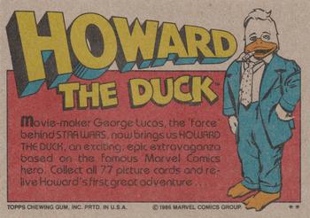 1986 Topps Howard the Duck #1 Title Card Back