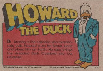 1986 Topps Howard the Duck #5 Dr. Jenning Back