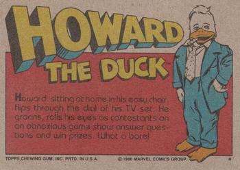 1986 Topps Howard the Duck #7 Duck-o-Vision: The Game Show Back