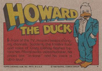 1986 Topps Howard the Duck #8 Duck-o-Vision: Crazy Webby Back