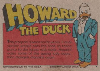 1986 Topps Howard the Duck #9 Duck-o-Vision: Teen Bandstand Back