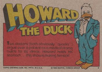 1986 Topps Howard the Duck #10 Duck-o-Vision: Medical Program Back